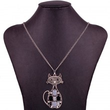 collar gato grande blanco  y negro